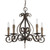 Homeroots Lighting Lydia 5-Light Russet Chandelier with Melted Wax Tapers