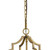 Brass Candle Style Four Light Metal and Crystals Dimmable Chandelier