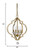 Brass Candle Style Four Light Metal and Crystals Dimmable Chandelier
