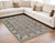 5' X 8' Ivory and Blue Wool Floral Hand Tufted Area Rug