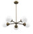 Homeroots Lighting Portsmith 5-Light Raw Brass Chandelier with White Globe Shades