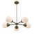 Homeroots Lighting Portsmith 5-Light Raw Brass Chandelier with White Globe Shades