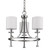 Homeroots Lighting Kara 3-Light Polished Nickel Chandelier with Fabric Shades and Crystal Bobeches