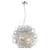Homeroots Lighting Mingle 4-Light Polished Chrome Pendant, Faceted Chrome Aluminum Wire Shade
