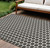 6' X 9' Black And Ivory Geometric Indoor Outdoor Area Rug