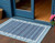 3' X 5' Sky Blue And Denim Blue Striped Washable Indoor Outdoor Area Rug