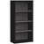 Homeroots Office Bookshelf, Black Grey, Adjustable Shelves, 11.75" x 23.75" x 47.5"