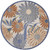5' Beige Round Floral Indoor Outdoor Area Rug