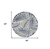 4' Navy Blue And Ivory Round Botanical Leaves Indoor Outdoor Area Rug