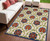 4' X 6' Navy Blue Beige Green Blue And Red Floral Indoor Outdoor Area Rug
