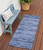6' Denim Blue And Navy Blue Abstract Indoor Outdoor Runner Rug