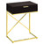 Homeroots 18.2" x 12.8" x 23.5" Cappuccino Finish Gold Metal Accent Table