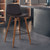 Homeroots Living Room 35" Brown Faux Leather and Iron Counter Height Bar Chair
