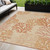 5' X 7' Coral And Beige Nautical Indoor Outdoor Area Rug
