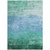 3' X 5' Teal Blue And Aqua Striped Washable Indoor Outdoor Area Rug