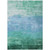 3' X 5' Teal Blue And Aqua Striped Washable Indoor Outdoor Area Rug