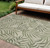 6' X 9' Ivory And Green Palm Leaf Indoor Outdoor Area Rug