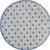4' Blue And Gray Round Geometric Indoor Outdoor Area Rug