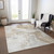 5' X 8' Ivory And Beige Abstract Washable Indoor Outdoor Area Rug