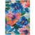 3' X 5' Navy Blue And Sky Blue Floral Washable Indoor Outdoor Area Rug