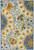 5' X 8' Ivory Blue Yellow And Orange Floral Indoor Outdoor Area Rug