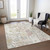 3' X 5' Ivory Beige And Linen Floral Washable Indoor Outdoor Area Rug