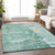 5' X 8' Emerald Abstract Washable Indoor Outdoor Area Rug