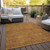 5' X 8' Copper And Ivory Geometric Washable Indoor Outdoor Area Rug