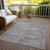 9' X 12' Pewter And Gray Aztec Washable Indoor Outdoor Area Rug