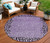 8' Purple Round Animal Print Washable Indoor Outdoor Area Rug