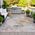 9' X 12' Pink Charcoal And Copper Abstract Washable Indoor Outdoor Area Rug
