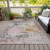9' X 12' Pink Charcoal And Copper Abstract Washable Indoor Outdoor Area Rug