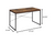 Homeroots Office 47" Brown Oak Wood and Black Metal Rectangular Computer Desk, Brown Oak and Black