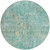 8' Teal Blue Round Abstract Washable Indoor Outdoor Area Rug