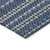 8' Navy Blue And Mint Green Round Striped Washable Indoor Outdoor Area Rug