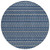 8' Navy Blue And Mint Green Round Striped Washable Indoor Outdoor Area Rug