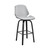 Homeroots Living Room 26" Gray Faux Leather Swivel Seat Wooden Bar Stool, Gray