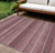 8' X 10' Red And Burgundy Striped Washable Indoor Outdoor Area Rug