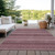 8' X 10' Red And Burgundy Striped Washable Indoor Outdoor Area Rug
