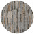 8' Pewter And Brown Round Striped Washable Indoor Outdoor Area Rug