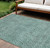 8' X 10' Teal Blue Geometric Washable Indoor Outdoor Area Rug