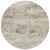 8' Ivory And Taupe Round Striped Washable Indoor Outdoor Area Rug