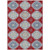 8' X 10' Red And Navy Blue Floral Washable Indoor Outdoor Area Rug