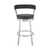 30" Chic Black Faux Leather with Stainless Steel Finish Swivel Bar Stool - 606114635024