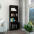 71" Black Three Shelf Bookcase with Cabinet Storage - 808230120235