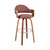 Homeroots Living Room 26" Rich Brown Faux Leather Walnut Wood Bar Stool