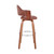 26" Rich Brown Faux Leather Walnut Wood Bar Stool - 606114634119