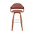 Homeroots Living Room 26" Rich Brown Faux Leather Walnut Wood Bar Stool