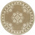 8' Round Tan Round Oriental Stain Resistant Indoor Outdoor Area Rug - 606114583011