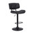 Homeroots Living Room Adjustable Tufted Black Faux Leather and Black Wood Swivel Barstool